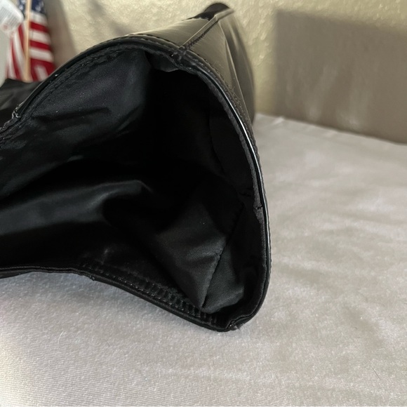 Tory Burch Ella Patent Nylon Tote Large In Black - Picture 10 of 17